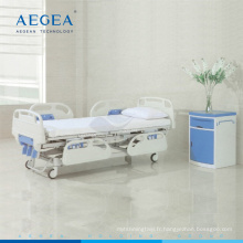 AG-BYS001 fabricant de lit égéen avec le lit manuel d&#39;hôpital de manivelles douces de trois manivelles
